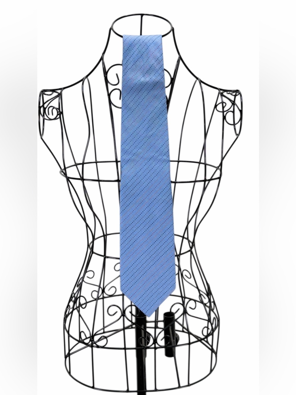 Hermès Paris Blue Multicolor Striped 100% Silk Men’s Tie Made in France